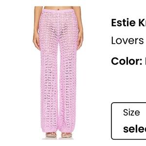 Lovers + Friends Light Pink Crochet Pants